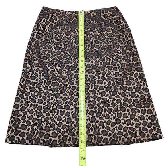 Vintage Y2K Harold's Skirt Leopard Print Brown Black Metallic Slit Ruffle‎ Hem 4 - Picture 7 of 9